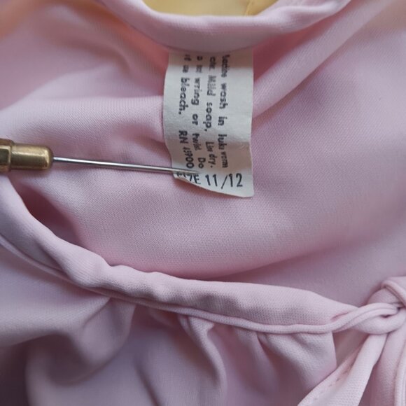 Vintage Women's Large 11/12 Blouse Top 1980's Sexy Secretary Rose Pink Keyhole - Picture 5 of 5